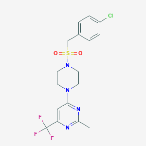 4-(4-((4-Chlorobenzyl)sulfonyl)piperazin-1-yl)-2-methyl-6-(trifluoromethyl)pyrimidine