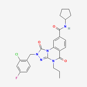 2-(2-chloro-4-fluorobenzyl)-N-cyclopentyl-1,5-dioxo-4-propyl-1,2,4,5-tetrahydro[1,2,4]triazolo[4,3-a]quinazoline-8-carboxamide