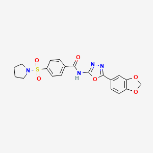 N-(5-(benzo[d][1,3]dioxol-5-yl)-1,3,4-oxadiazol-2-yl)-4-(pyrrolidin-1-ylsulfonyl)benzamide