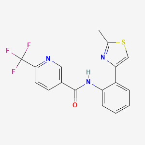 molecular formula C17H12F3N3OS B2700326 N-(2-(2-甲基噻唑-4-基)苯基)-6-(三氟甲基)烟酰胺 CAS No. 1795210-63-7