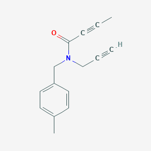 molecular formula C15H15NO B2700328 N-[(4-Methylphenyl)methyl]-N-prop-2-ynylbut-2-ynamide CAS No. 2411274-66-1