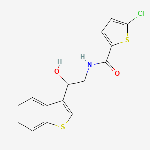 molecular formula C15H12ClNO2S2 B2700332 N-(2-(benzo[b]thiophen-3-yl)-2-hydroxyethyl)-5-chlorothiophene-2-carboxamide CAS No. 2034442-31-2