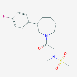 molecular formula C16H23FN2O3S B2700333 N-(2-(3-(4-fluorophenyl)azepan-1-yl)-2-oxoethyl)-N-methylmethanesulfonamide CAS No. 1797182-12-7