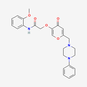 molecular formula C25H27N3O5 B2700338 N-(2-methoxyphenyl)-2-({4-oxo-6-[(4-phenylpiperazin-1-yl)methyl]-4H-pyran-3-yl}oxy)acetamide CAS No. 898456-17-2