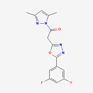 2-(3,5-difluorophenyl)-5-[2-(3,5-dimethyl-1H-pyrazol-1-yl)-2-oxoethyl]-1,3,4-oxadiazole