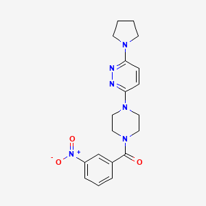 molecular formula C19H22N6O3 B2700344 3-[4-(3-Nitrobenzoyl)piperazin-1-yl]-6-pyrrolidin-1-ylpyridazine CAS No. 886896-31-7