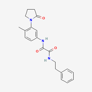 molecular formula C21H23N3O3 B2700350 N1-(4-methyl-3-(2-oxopyrrolidin-1-yl)phenyl)-N2-phenethyloxalamide CAS No. 942012-48-8
