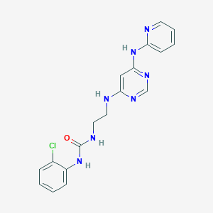 molecular formula C18H18ClN7O B2700352 1-(2-氯苯基)-3-(2-((6-(吡啶-2-基)氨基)嘧啶-4-基)氨基)乙酰胺 CAS No. 1396625-23-2