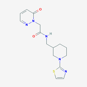 molecular formula C15H19N5O2S B2700360 2-(6-oxopyridazin-1(6H)-yl)-N-((1-(thiazol-2-yl)piperidin-3-yl)methyl)acetamide CAS No. 1788846-11-6
