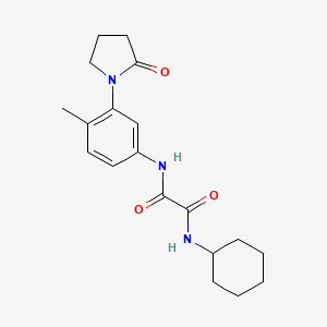 molecular formula C19H25N3O3 B2700362 N1-cyclohexyl-N2-(4-methyl-3-(2-oxopyrrolidin-1-yl)phenyl)oxalamide CAS No. 941958-01-6