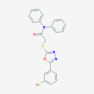 molecular formula C22H16BrN3O2S B270037 2-{[5-(3-bromophenyl)-1,3,4-oxadiazol-2-yl]sulfanyl}-N,N-diphenylacetamide 