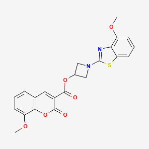 molecular formula C22H18N2O6S B2700374 1-(4-甲氧基苯并噻唑-2-基)氮杂环丁烷-3-基-8-甲氧基-2-氧代-2H-香豆素-3-羧酸酯 CAS No. 1421531-07-8