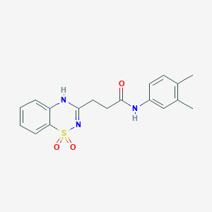 molecular formula C18H19N3O3S B2700376 N-(3,4-dimethylphenyl)-3-(1,1-dioxido-2H-benzo[e][1,2,4]thiadiazin-3-yl)propanamide CAS No. 899726-83-1