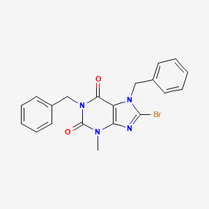 molecular formula C20H17BrN4O2 B2700377 1,7-dibenzyl-8-bromo-3-methyl-2,3,6,7-tetrahydro-1H-purine-2,6-dione CAS No. 114145-28-7