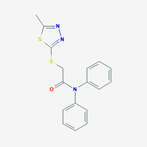 molecular formula C17H15N3OS2 B270039 2-[(5-methyl-1,3,4-thiadiazol-2-yl)sulfanyl]-N,N-diphenylacetamide 