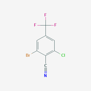 molecular formula C8H2BrClF3N B2700391 2-Bromo-6-chloro-4-(trifluoromethyl)benzonitrile CAS No. 1415130-42-5