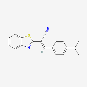molecular formula C19H16N2S B2700393 (E)-2-(benzo[d]thiazol-2-yl)-3-(4-isopropylphenyl)acrylonitrile CAS No. 380321-25-5