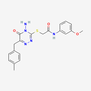 molecular formula C20H21N5O3S B2700395 2-[[4-amino-6-[(4-methylphenyl)methyl]-5-oxo-1,2,4-triazin-3-yl]sulfanyl]-N-(3-methoxyphenyl)acetamide CAS No. 886958-67-4