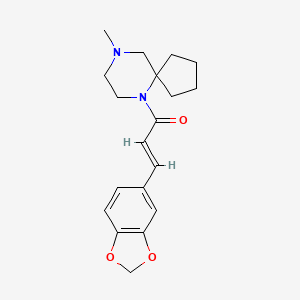 molecular formula C19H24N2O3 B2700408 (E)-3-(benzo[d][1,3]dioxol-5-yl)-1-(9-methyl-6,9-diazaspiro[4.5]decan-6-yl)prop-2-en-1-one CAS No. 1421587-20-3