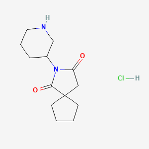 molecular formula C13H21ClN2O2 B2700414 2-Piperidin-3-yl-2-azaspiro[4.4]nonane-1,3-dione;hydrochloride CAS No. 2413884-59-8