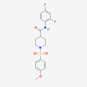 N-(2,4-difluorophenyl)-1-(4-methoxyphenyl)sulfonylpiperidine-4-carboxamide