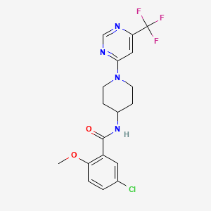 5-chloro-2-methoxy-N-{1-[6-(trifluoromethyl)pyrimidin-4-yl]piperidin-4-yl}benzamide