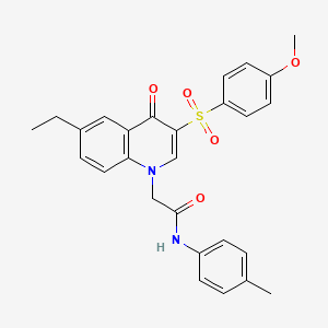 2-[6-ethyl-3-(4-methoxyphenyl)sulfonyl-4-oxoquinolin-1-yl]-N-(4-methylphenyl)acetamide