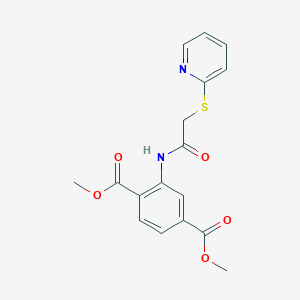 molecular formula C17H16N2O5S B270043 Dimethyl 2-{[(2-pyridinylthio)acetyl]amino}terephthalate 
