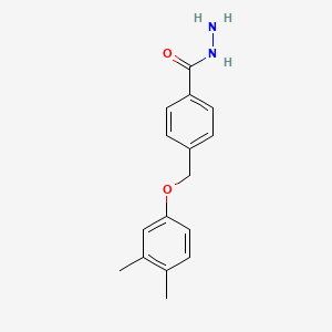 molecular formula C16H18N2O2 B2700441 4-[(3,4-Dimethylphenoxy)methyl]benzohydrazide CAS No. 444075-44-9