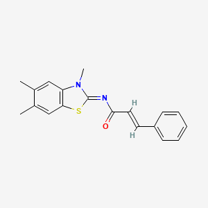 molecular formula C19H18N2OS B2700445 (Z)-N-(3,5,6-trimethylbenzo[d]thiazol-2(3H)-ylidene)cinnamamide CAS No. 1006776-93-7