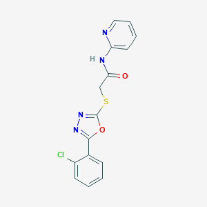 molecular formula C15H11ClN4O2S B270045 2-{[5-(2-chlorophenyl)-1,3,4-oxadiazol-2-yl]sulfanyl}-N-(2-pyridinyl)acetamide 