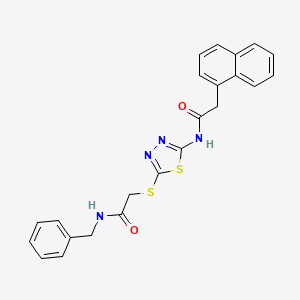 molecular formula C23H20N4O2S2 B2700454 N-benzyl-2-((5-(2-(naphthalen-1-yl)acetamido)-1,3,4-thiadiazol-2-yl)thio)acetamide CAS No. 868973-18-6