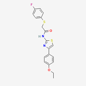 molecular formula C19H17FN2O2S2 B2700460 N-(4-(4-ethoxyphenyl)thiazol-2-yl)-2-((4-fluorophenyl)thio)acetamide CAS No. 896343-41-2