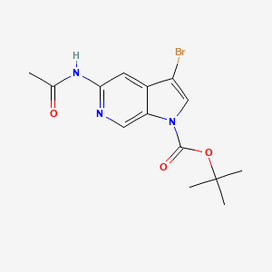 molecular formula C14H16BrN3O3 B2700461 Tert-butyl 5-acetamido-3-bromo-pyrrolo[2,3-c]pyridine-1-carboxylate CAS No. 2368945-95-1