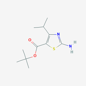 molecular formula C11H18N2O2S B2700465 Tert-butyl 2-amino-4-propan-2-yl-1,3-thiazole-5-carboxylate CAS No. 2248352-19-2