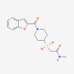 molecular formula C17H20N2O5S B2700466 2-((1-(benzofuran-2-carbonyl)piperidin-4-yl)sulfonyl)-N-methylacetamide CAS No. 1788560-92-8