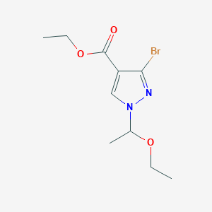 molecular formula C10H15BrN2O3 B2700468 Ethyl 3-bromo-1-(1-ethoxyethyl)-1H-pyrazole-4-carboxylate CAS No. 1639858-78-8