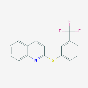molecular formula C17H12F3NS B2700469 4-Methyl-2-{[3-(trifluoromethyl)phenyl]sulfanyl}quinoline CAS No. 338749-96-5