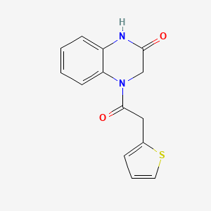 molecular formula C14H12N2O2S B2700470 4-(2-Thiophen-2-ylacetyl)-1,3-dihydroquinoxalin-2-one CAS No. 734545-51-8