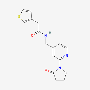 N-((2-(2-oxopyrrolidin-1-yl)pyridin-4-yl)methyl)-2-(thiophen-3-yl)acetamide