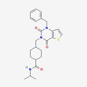 4-((1-benzyl-2,4-dioxo-1,2-dihydrothieno[3,2-d]pyrimidin-3(4H)-yl)methyl)-N-isopropylcyclohexanecarboxamide