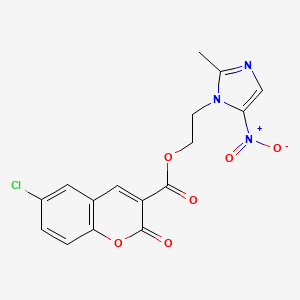 2-(2-Methyl-5-nitroimidazol-1-yl)ethyl 6-chloro-2-oxochromene-3-carboxylate