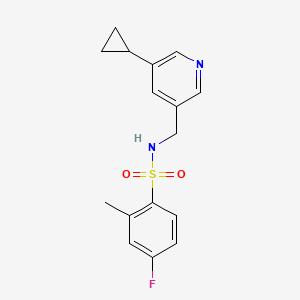 N-((5-cyclopropylpyridin-3-yl)methyl)-4-fluoro-2-methylbenzenesulfonamide