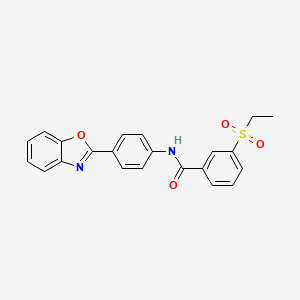 molecular formula C22H18N2O4S B2700495 N-(4-(benzo[d]oxazol-2-yl)phenyl)-3-(ethylsulfonyl)benzamide CAS No. 941891-24-3
