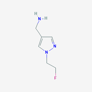 molecular formula C6H10FN3 B2700505 1-(2-氟乙基)-1H-吡唑-4-甲醇胺 CAS No. 1427012-85-8