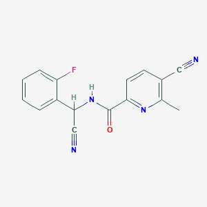 molecular formula C16H11FN4O B2700506 5-氰基-N-[氰基-(2-氟苯基)甲基]-6-甲基吡啶-2-羧酰胺 CAS No. 1385394-08-0