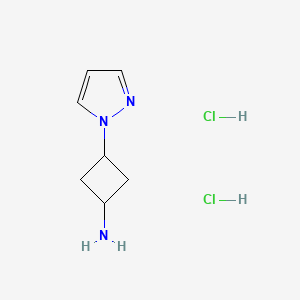 molecular formula C7H13Cl2N3 B2700509 3-Pyrazol-1-ylcyclobutan-1-amine;dihydrochloride CAS No. 2260918-02-1