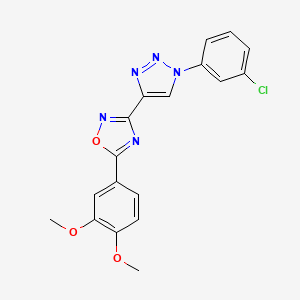 molecular formula C18H14ClN5O3 B2700511 3-[1-(3-chlorophenyl)-1H-1,2,3-triazol-4-yl]-5-(3,4-dimethoxyphenyl)-1,2,4-oxadiazole CAS No. 1251573-21-3