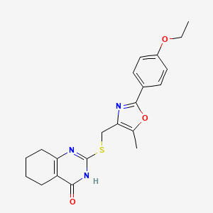 molecular formula C21H23N3O3S B2700514 2-(((2-(4-乙氧苯基)-5-甲氧噁唑-4-基)甲基)硫)-5,6,7,8-四氢喹唑啉-4(3H)-酮 CAS No. 1105215-97-1