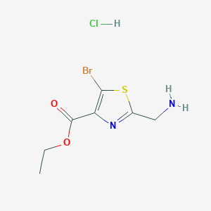 molecular formula C7H10BrClN2O2S B2700516 乙基2-(氨甲基)-5-溴-1,3-噻唑-4-羧酸乙酯；盐酸盐 CAS No. 2248338-63-6